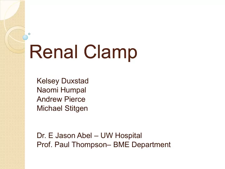 renal clamp renal clamp