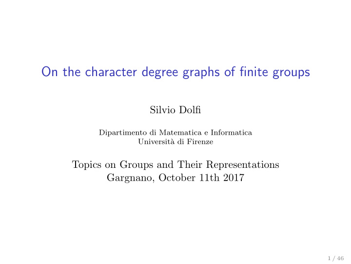 on the character degree graphs of finite groups
