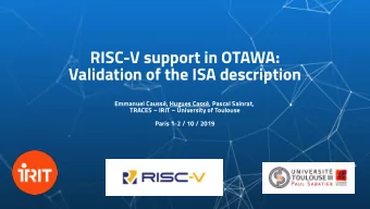 R  I  S  C  -  V  s  u  p  p  o  r  t  i  n  O  T  A  WA  :  V  a  l  i  d  a  t  i  o  n  o  f  t