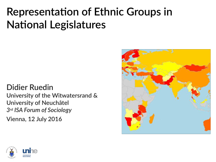 representatjon of ethnic groups in natjonal legislatures