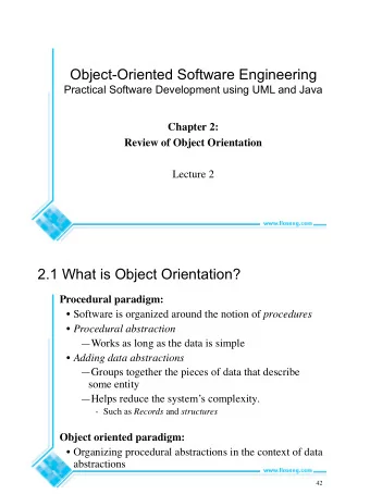 Object-Oriented Software Engineering  Practical Software Development using UML and Java  Chapter 2: