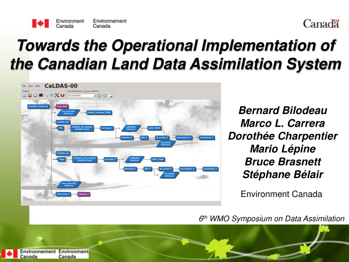 towards the operational implementation of