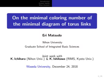 On the minimal coloring number of  the minimal diagram of torus links  Eri Matsudo  Nihon