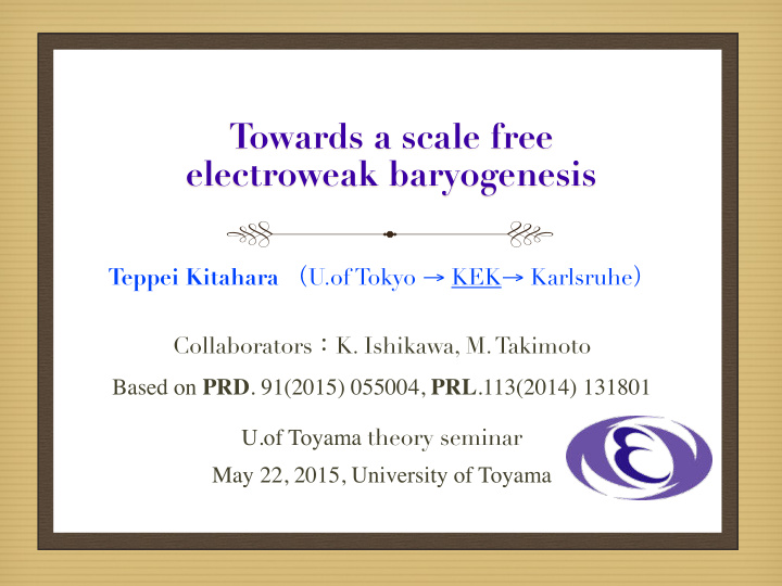 towards a scale free electroweak baryogenesis