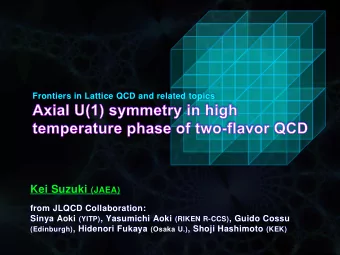 ~0    QCD phase diagram (for , ,  quarks)  Phase transition  crossover