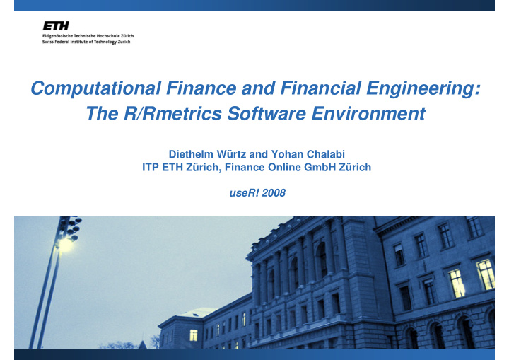 computational finance and financial engineering the r