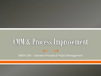 SWEN 256  Software Process &amp; Project Management  Understanding existing