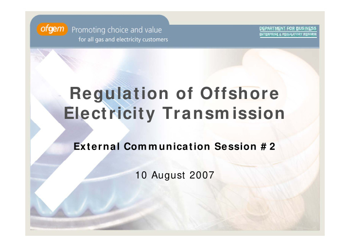 regulation of offshore electricity transm ission