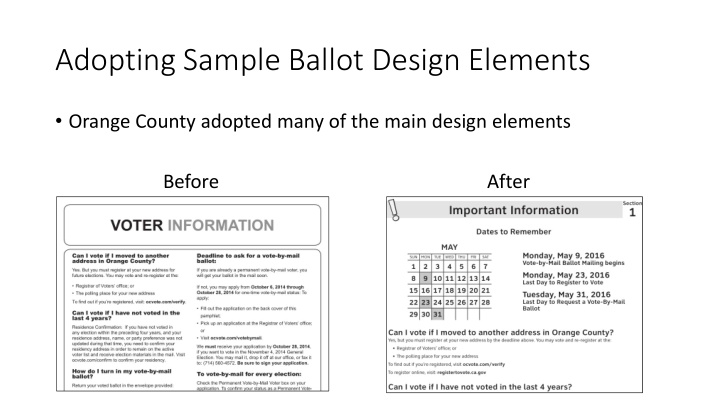 adopting sample ballot design elements