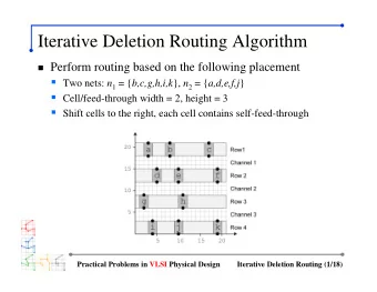 Iterative Deletion Routing Algorithm  Perform routing based on the following placement  Two
