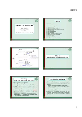 2019/5/12  Object-oriented Analysis and Design  Object-oriented Analysis and Design  Chapters