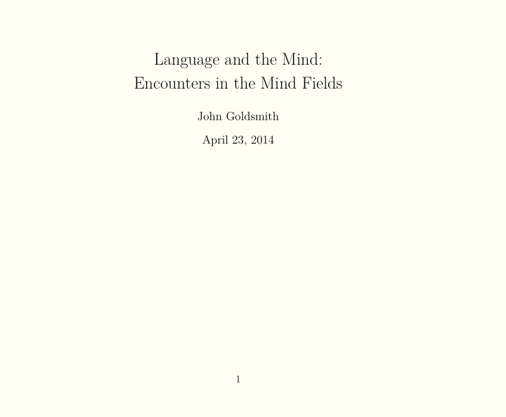 language and the mind encounters in the mind fields