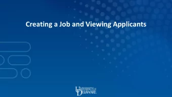 Creating a Job and Viewing Applicants  Creating a Job in Talent Link         Human
