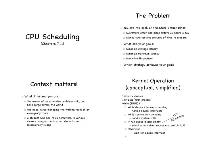 cpu scheduling