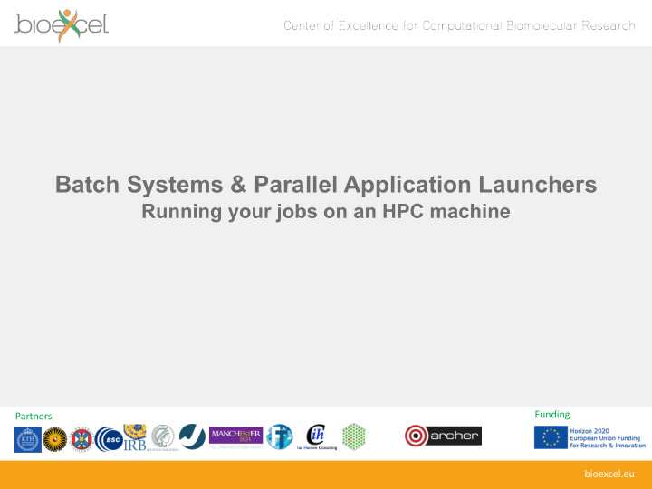 batch systems parallel application launchers