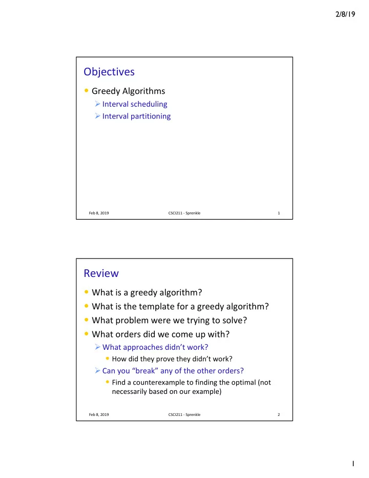 objectives