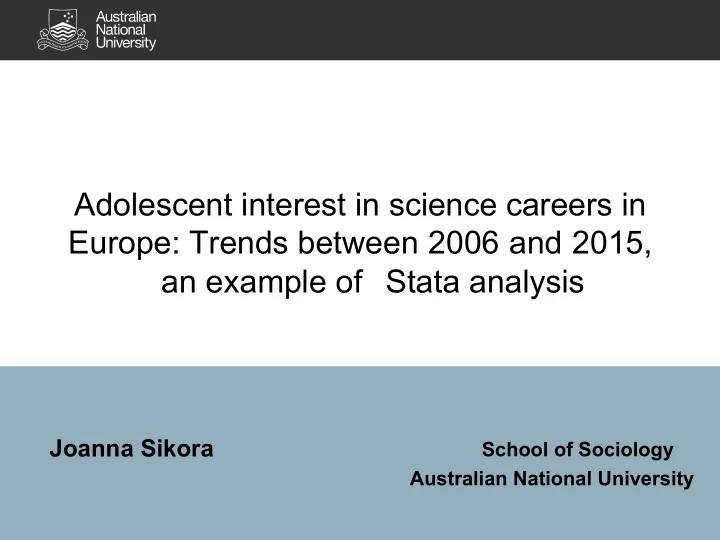 adolescent interest in science careers in europe trends