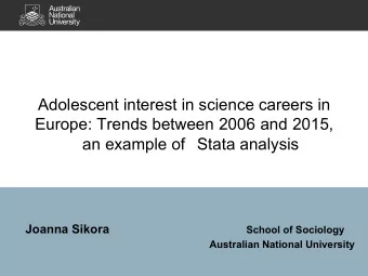 Adolescent interest in science careers in  Europe: Trends between 2006  and 2015, an example of