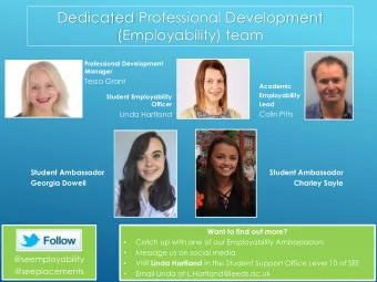 (Employability) team  Professional Development  Manager  Tessa Grant  Academic  Employability