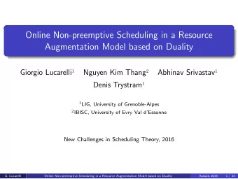 Online Non-preemptive Scheduling in a Resource  Augmentation Model based on Duality Giorgio