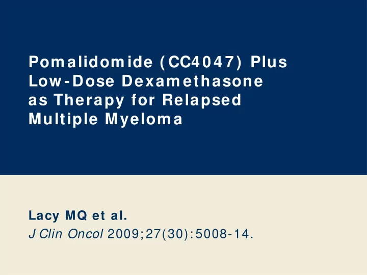 pom alidom ide cc4 0 4 7 plus low dose dexam ethasone as