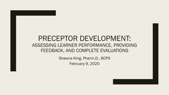 preceptor development