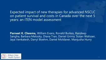 Expected impact of new therapies for advanced NSCLC  on patient survival and costs in Canada over