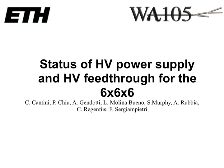 status of hv power supply and hv feedthrough for the 6x6x6