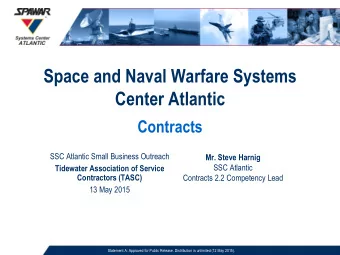 Space and Naval Warfare Systems  Center Atlantic  Contracts  SSC Atlantic Small Business Outreach