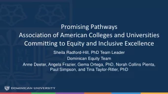 Promising Pathways  Association of American Colleges and Universities  Committing to Equity and