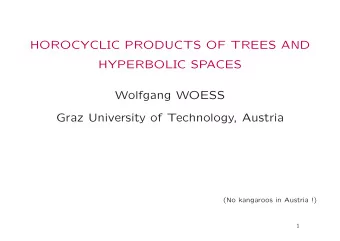 HOROCYCLIC PRODUCTS OF TREES AND  HYPERBOLIC SPACES  Wolfgang WOESS  Graz University of Technology,