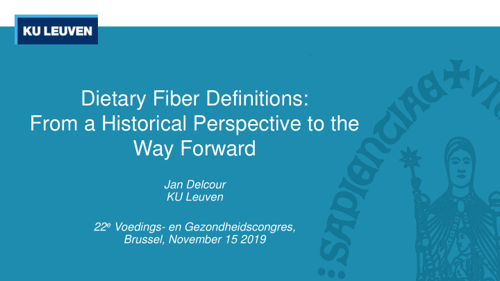 dietary fiber definitions from a historical perspective