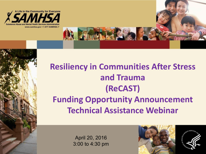 resiliency in communities after stress and trauma recast