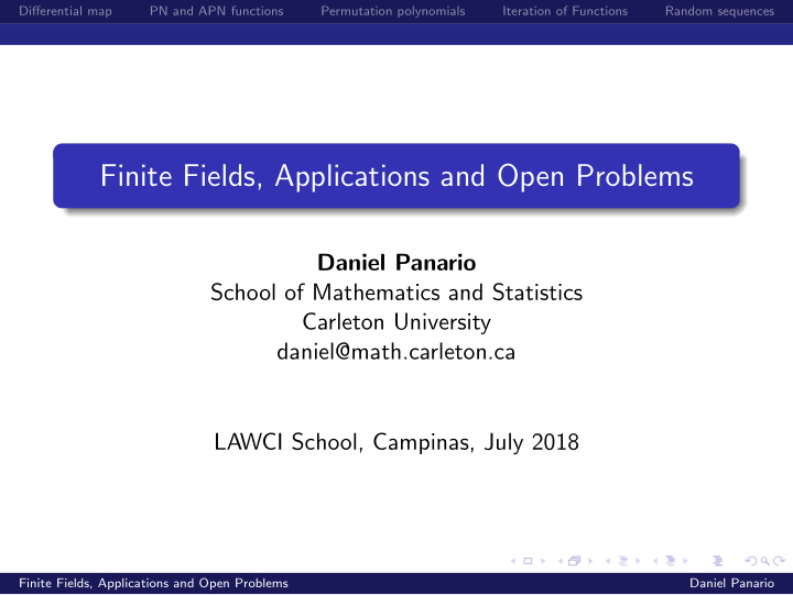 finite fields applications and open problems