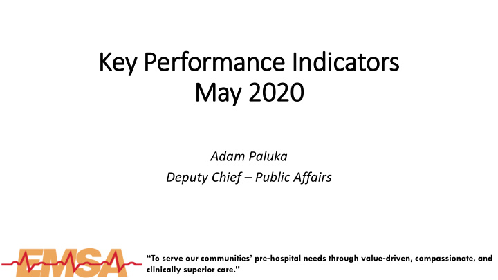 key p y perfor ormance indicators may 2020 2020