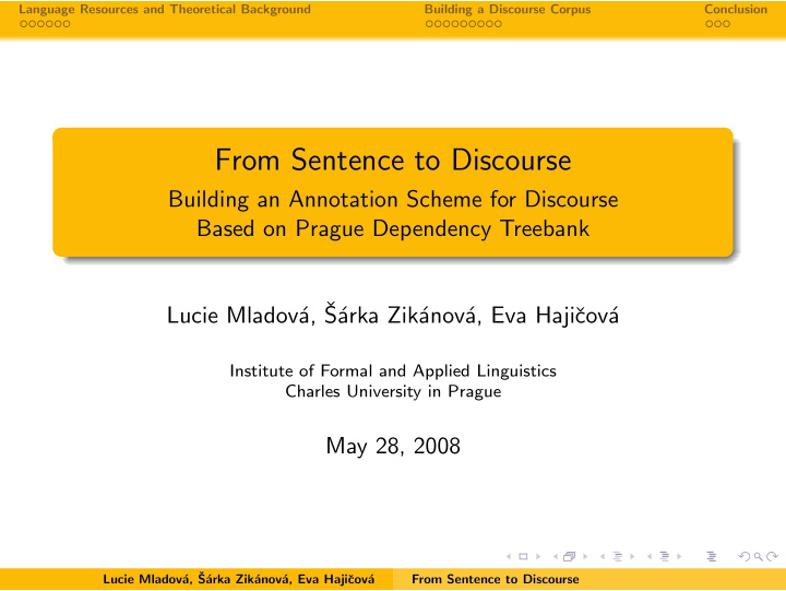 from sentence to discourse