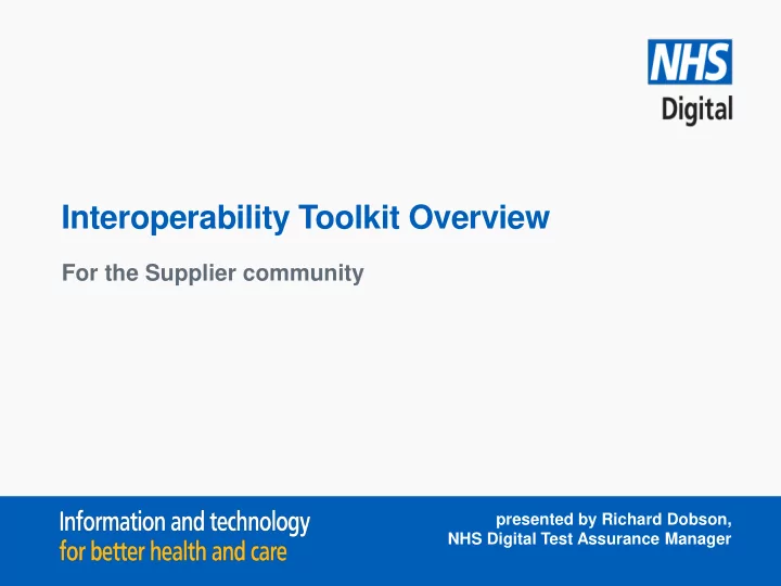 interoperability toolkit overview