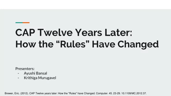 cap twelve years later