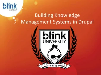 Building  Knowledge    Management  Systems  in  Drupal    Knowledge