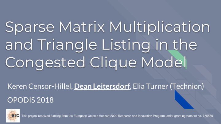 sparse matrix multiplication and triangle listing in the