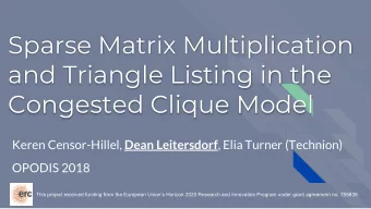 Sparse Matrix Multiplication  and Triangle Listing in the  Congested Clique Model Keren