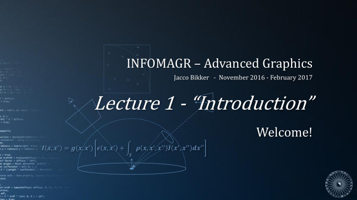 lecture 1 introduction