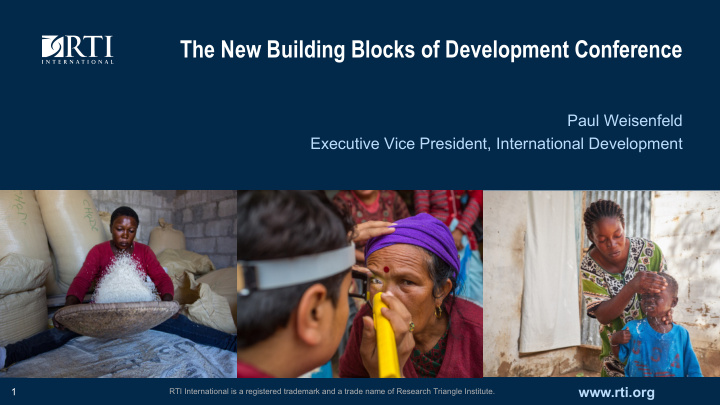 the new building blocks of development conference