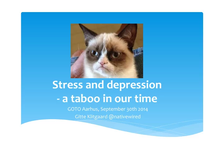 stress and depression a taboo in our time