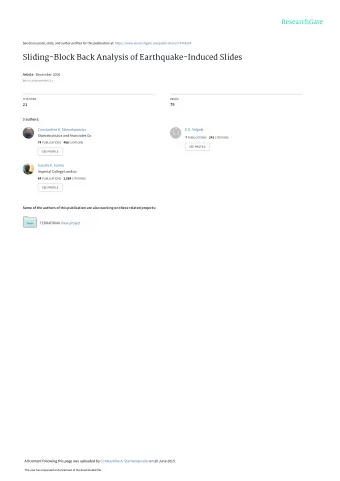 Sliding-Block Back Analysis of Earthquake-Induced Slides Article  December 2000  DOI: