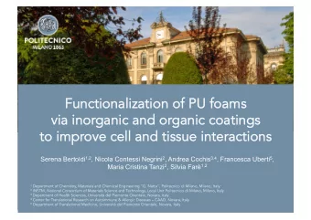 Functionalization of PU foams  Functionalization of PU foams  via inor  via inorganic and or  ganic
