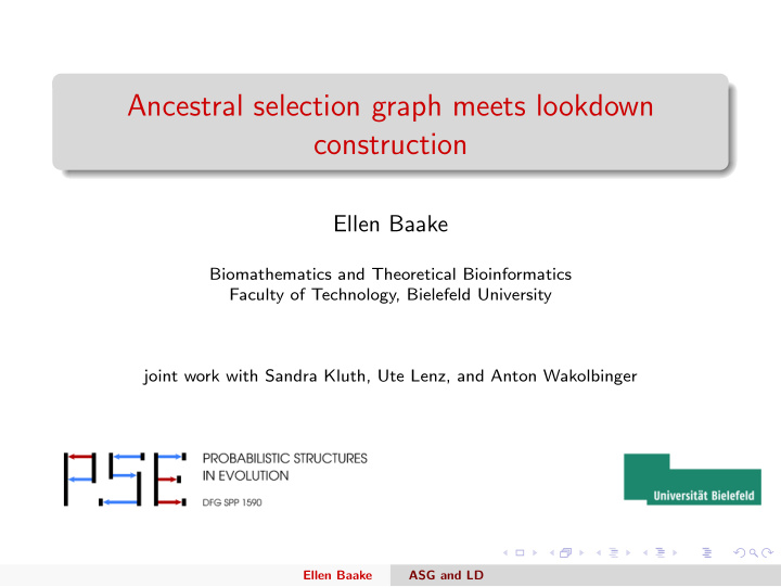 ancestral selection graph meets lookdown construction