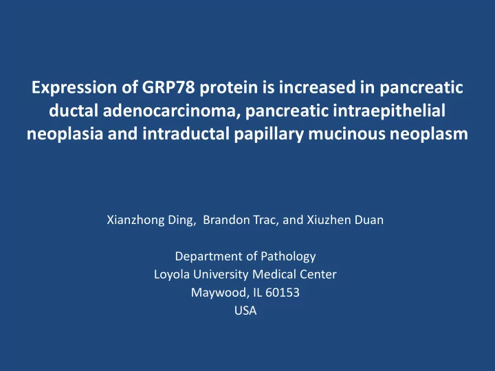 neoplasia and intraductal papillary mucinous neoplasm