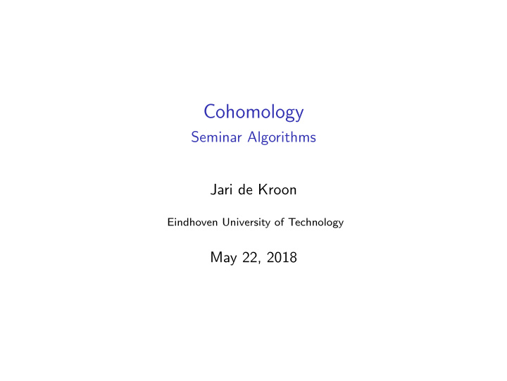 cohomology