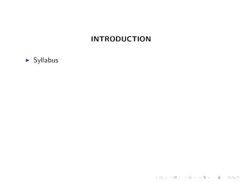 INTRODUCTION I Syllabus  INTRODUCTION I Syllabus I Why study labor economics?  INTRODUCTION I